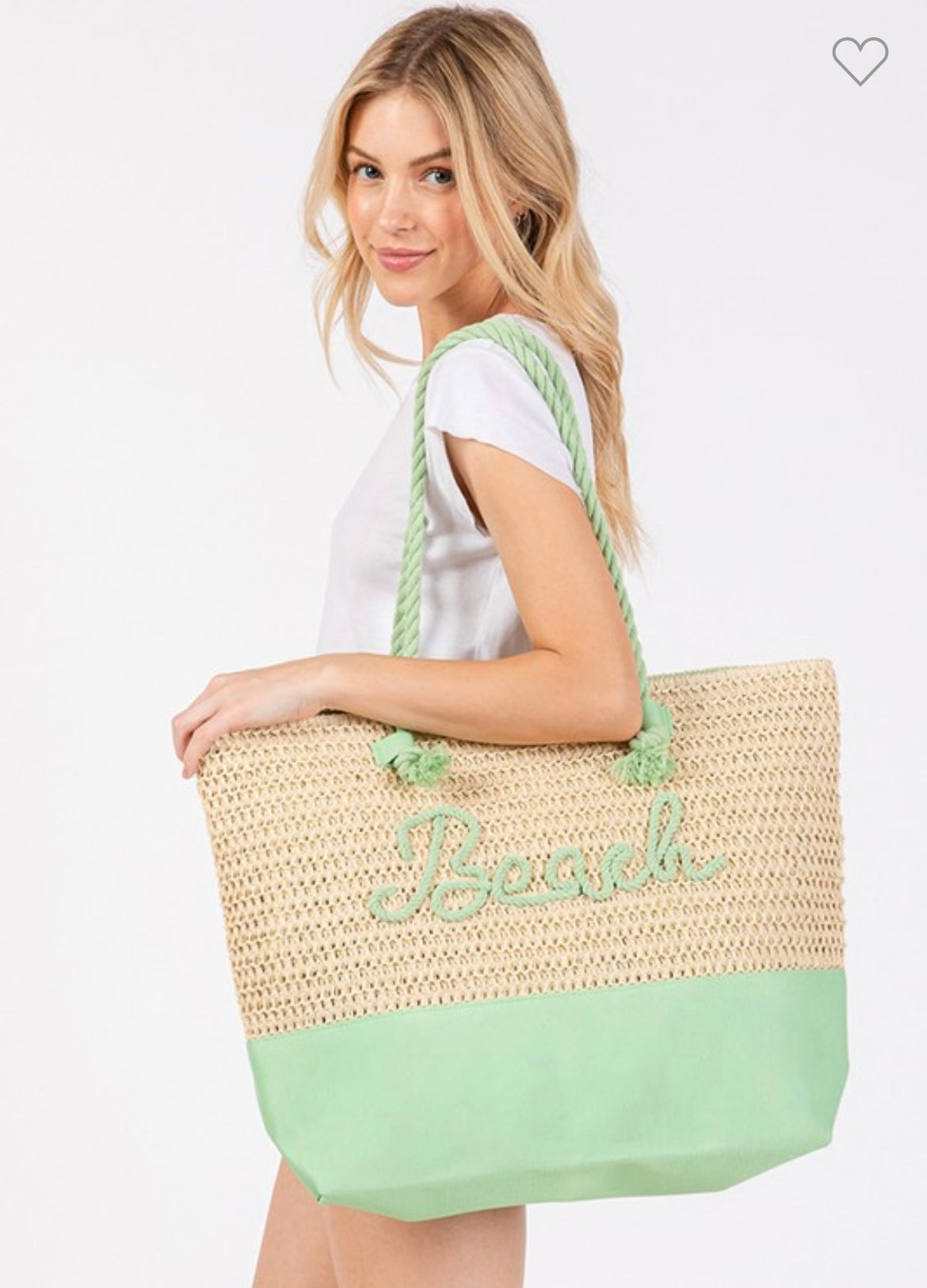 Beach Tote Bag in green or coral